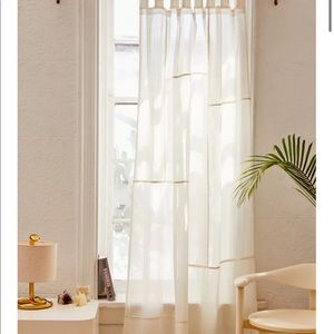 Chloe Patchwork Gauze Curtains - set of 2 Panels - Ivory - Great condition